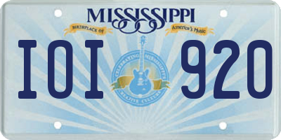 MS license plate IOI920