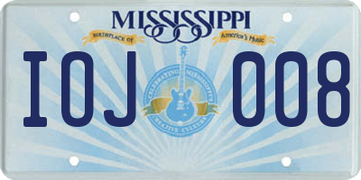 MS license plate IOJ008