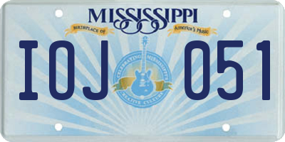 MS license plate IOJ051