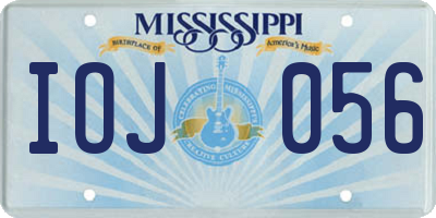 MS license plate IOJ056