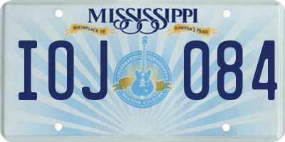 MS license plate IOJ084