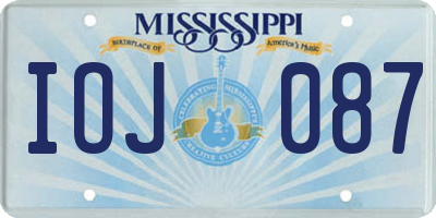MS license plate IOJ087