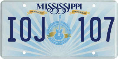 MS license plate IOJ107