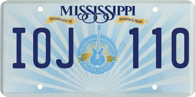MS license plate IOJ110
