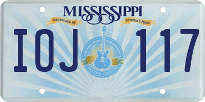 MS license plate IOJ117