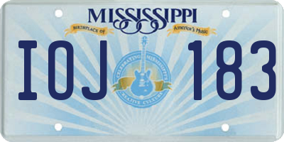 MS license plate IOJ183