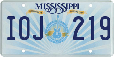 MS license plate IOJ219