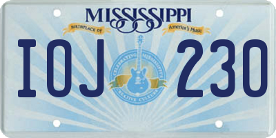 MS license plate IOJ230