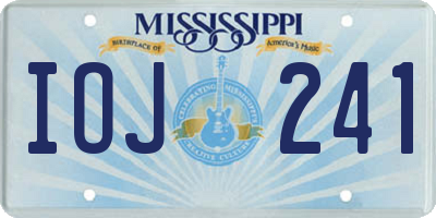 MS license plate IOJ241