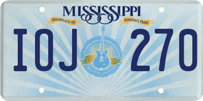 MS license plate IOJ270