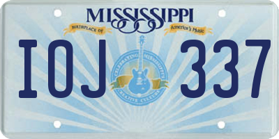 MS license plate IOJ337