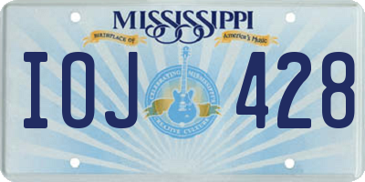 MS license plate IOJ428