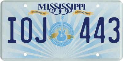MS license plate IOJ443