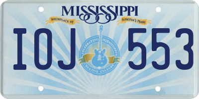 MS license plate IOJ553
