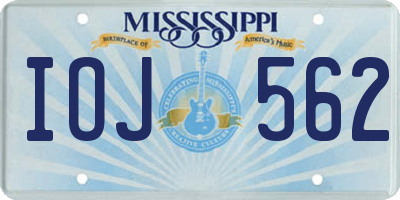 MS license plate IOJ562