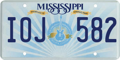 MS license plate IOJ582