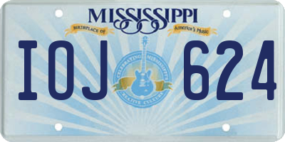 MS license plate IOJ624