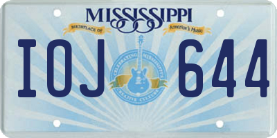 MS license plate IOJ644