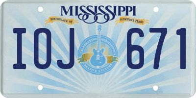 MS license plate IOJ671