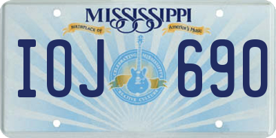 MS license plate IOJ690