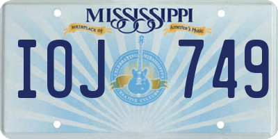 MS license plate IOJ749