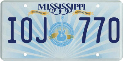 MS license plate IOJ770