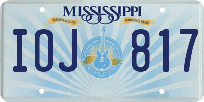 MS license plate IOJ817