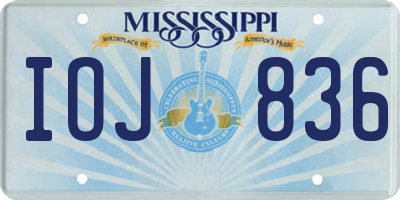 MS license plate IOJ836