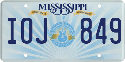 MS license plate IOJ849