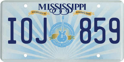 MS license plate IOJ859