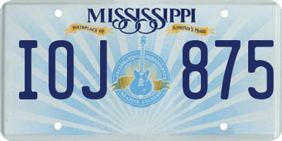 MS license plate IOJ875