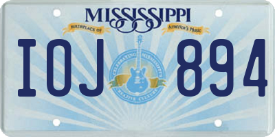 MS license plate IOJ894