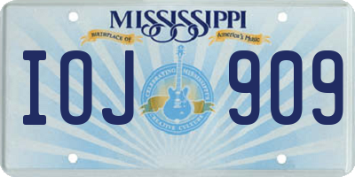 MS license plate IOJ909