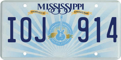 MS license plate IOJ914