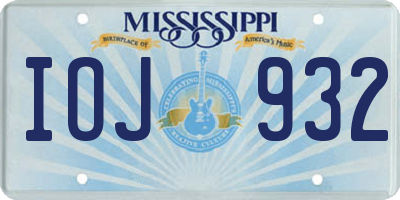 MS license plate IOJ932