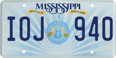 MS license plate IOJ940