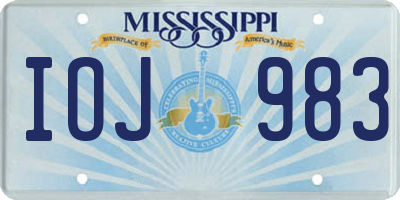 MS license plate IOJ983