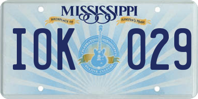 MS license plate IOK029
