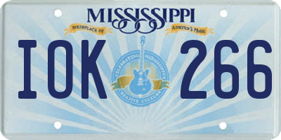 MS license plate IOK266