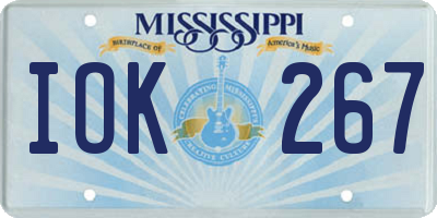 MS license plate IOK267
