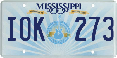 MS license plate IOK273