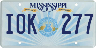MS license plate IOK277
