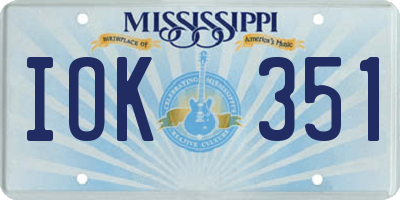 MS license plate IOK351