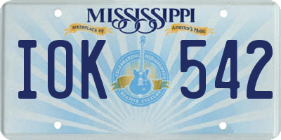MS license plate IOK542