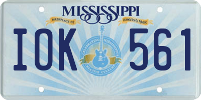 MS license plate IOK561