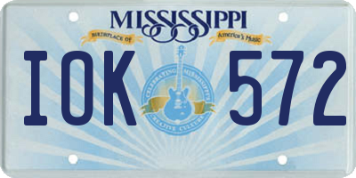 MS license plate IOK572