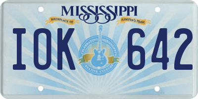 MS license plate IOK642