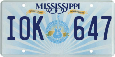 MS license plate IOK647