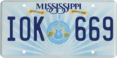 MS license plate IOK669
