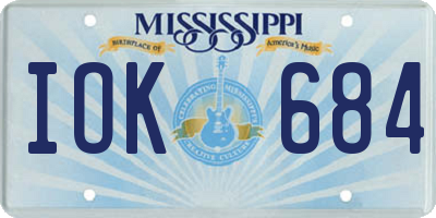 MS license plate IOK684